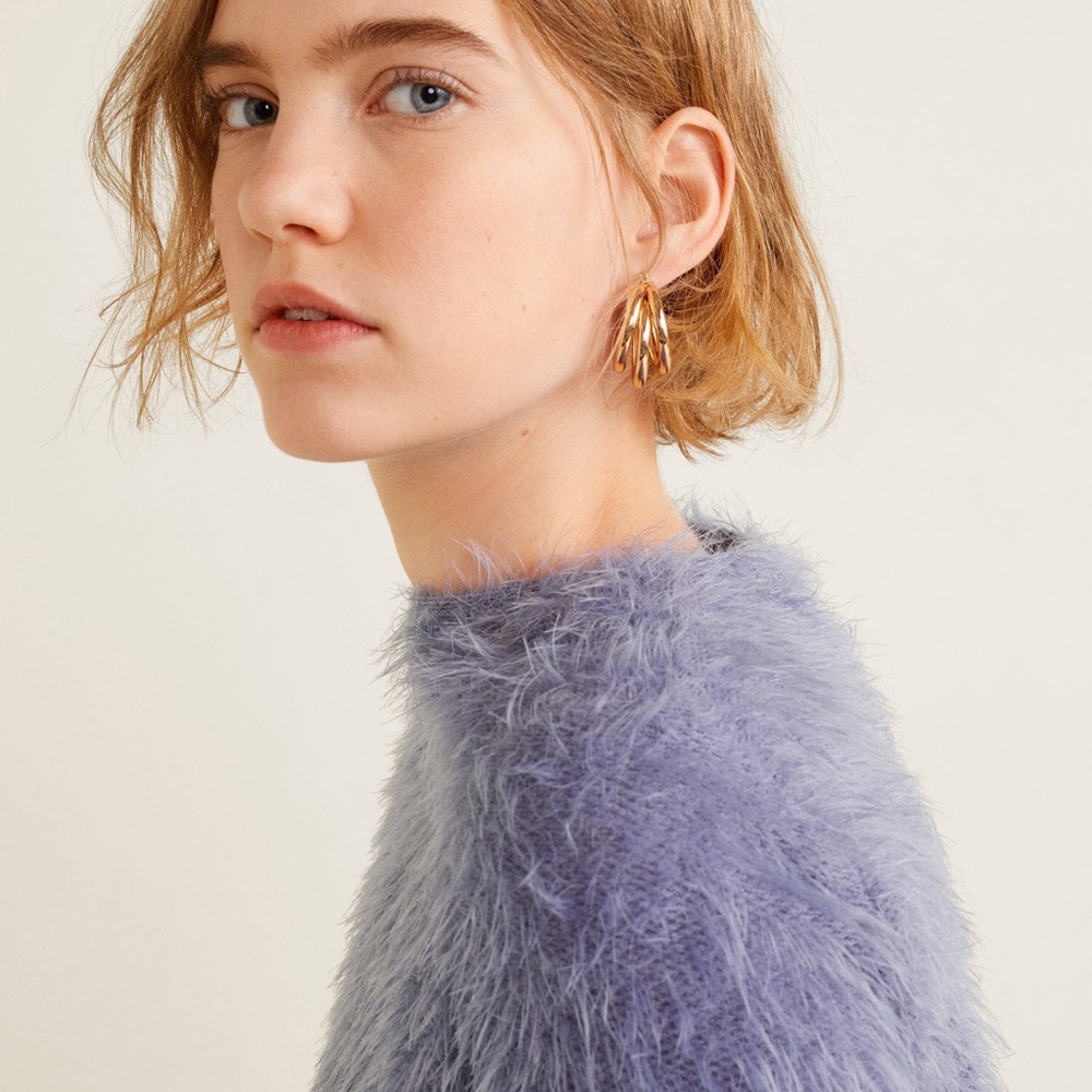 Mango Faux Fur Sweater